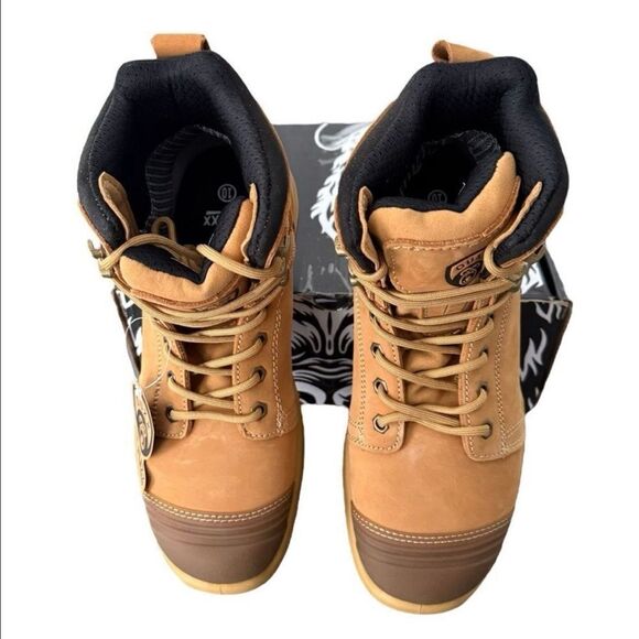 OUXX Men\'s 10 Wide Steel Toe Work Boots Tan Leather ASTM F2413-18 NEW main image 9